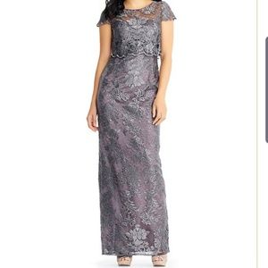 adrianna papell popover embroidered metallic lace
